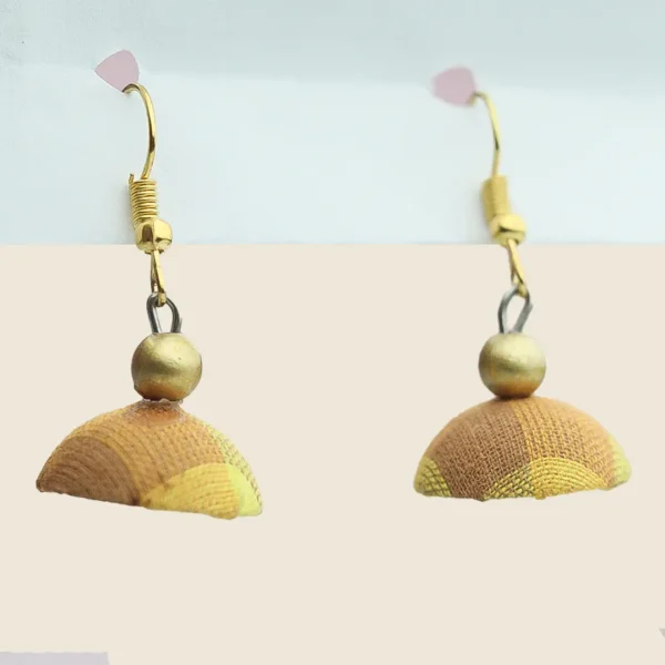 Handmade Yellow Accent Beaded Earrings by INDLooms