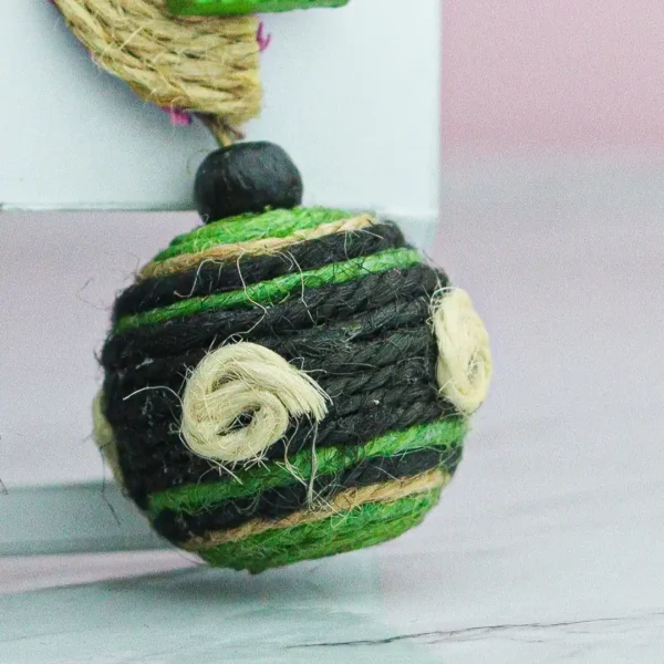 Premium Organic Green Handcrafted Jute & Clay Earrings by INDLooms - Image 4