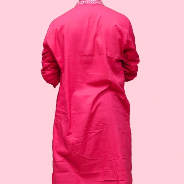Men’s pink kurta with white embroidery – Indlooms premium ethnic wear